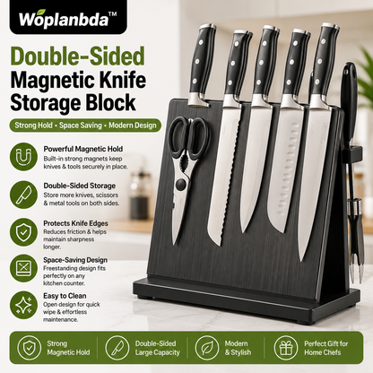 Woplanbda™ Double-Sided Magnetic Knife Storage Block