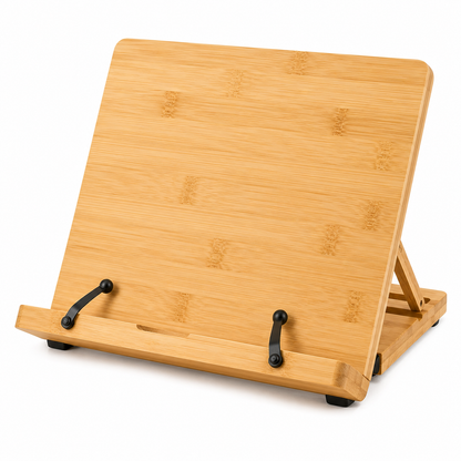 Woplanbda™ Adjustable Bamboo Recipe & Tablet Stand