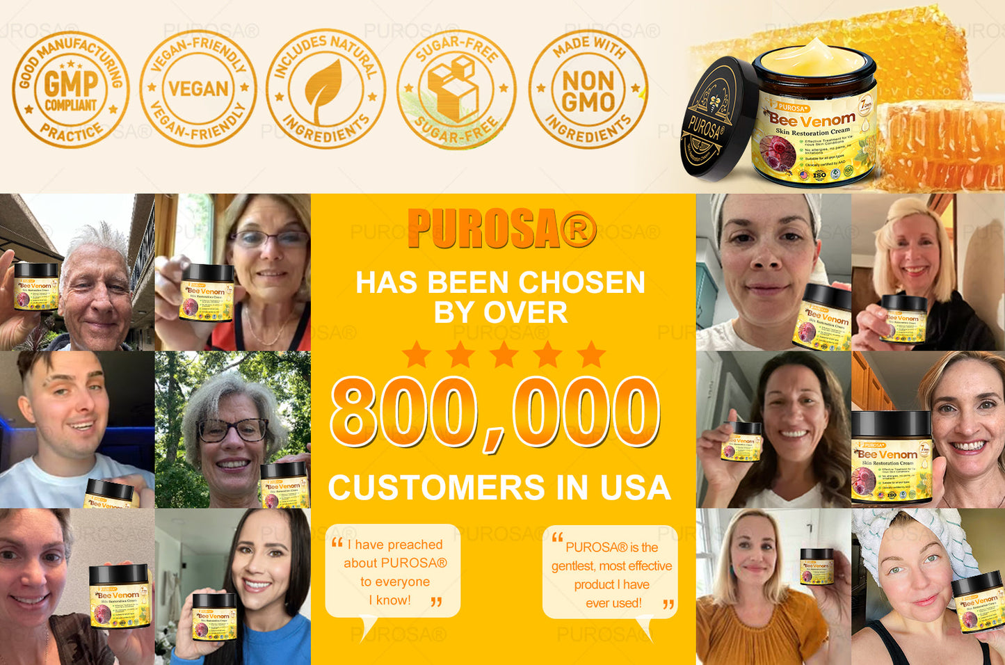 Official U.S. Store🌸PUROSA® Bee Venom Comprehensive Cream🔥LAST DAY: 80% OFF (For sagging skin, fine lines, loss of firmness, flat bust, drooping hips, and more)