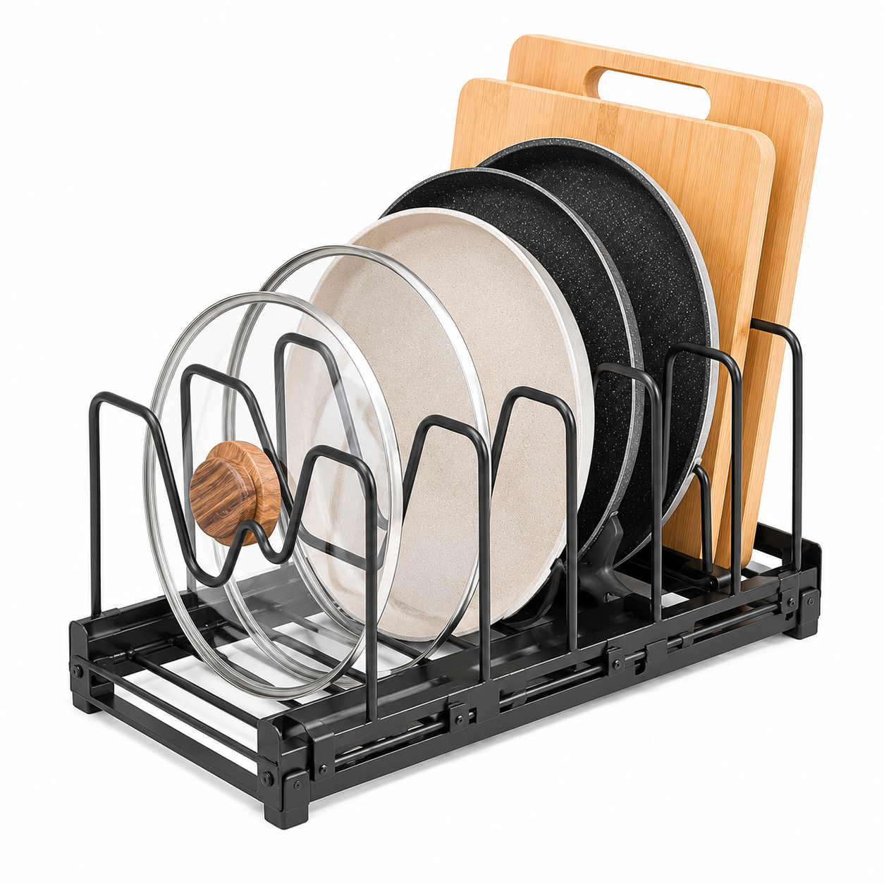 Woplanbda™ Foldable Adjustable Pot Lid Organizer Rack