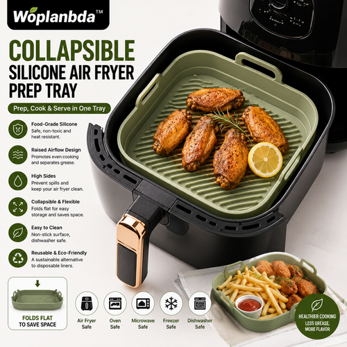 Woplanbda™ Collapsible Silicone Air Fryer Prep Tray