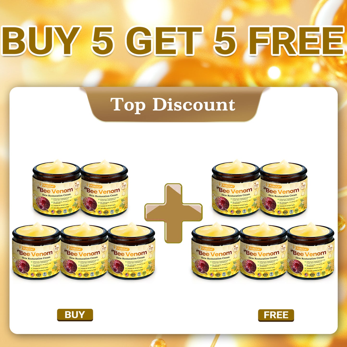 Official U.S. Store🌸PUROSA® Bee Venom Comprehensive Cream🔥LAST DAY: 80% OFF (For sagging skin, fine lines, loss of firmness, flat bust, drooping hips, and more)